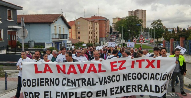 Manifestación por el futuro de La Naval. PODEMOS SESTAO