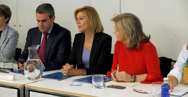 La ex secretaria general del PP y diputada María Dolores de Cospedal, durante la última reunión del Comité Ejecutivo Nacional del partido, en Madrid. EFE/J.J. Guillén