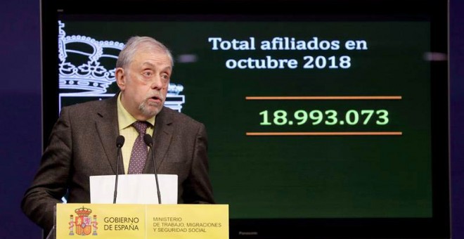 El secretario de Estado de Seguridad Social, Octavio Granado, durante una rueda de prensa. (BALLESTEROS | EFE)