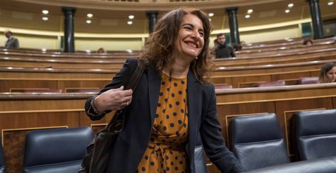 La Ministra de Hacienda María Jesús Montero en el Congreso de los Diputados. (EMILIO NARANJO | EFE)