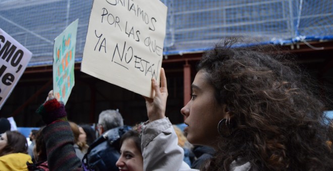 Una de las cientos de pancartas que sostenían las feministas - Arancha Ríos