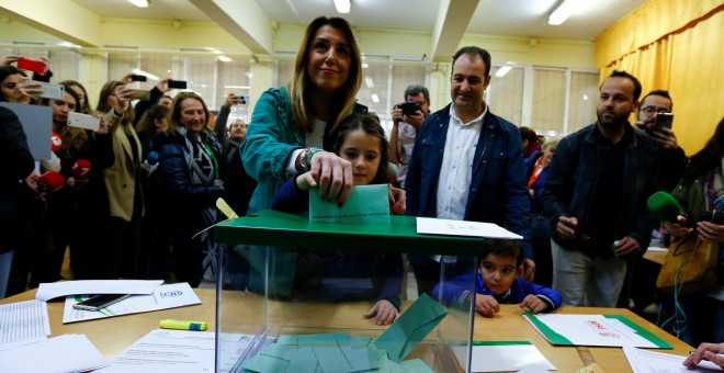 Susana Díaz vota en las elecciones andaluzas del 2D./REUTERS