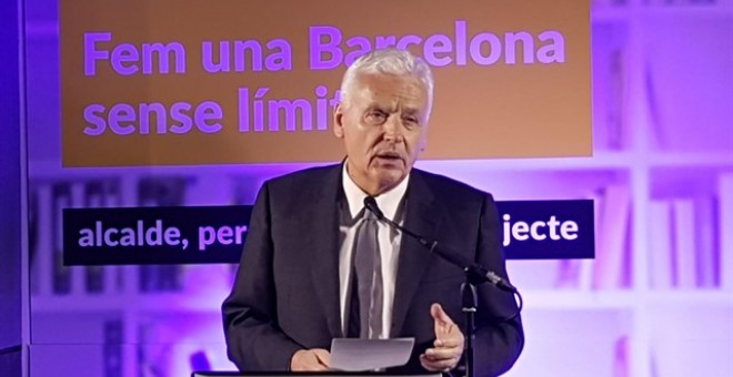 Ferran Mascarell, durant la presentació de la seva candidatura a les municipals de Barcelona. EUROPA PRESS.