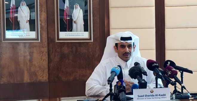 El ministro de Energía de Catas, Saad al Kaabi, en rueda de prensa en Doha. REUTERS/Eric Knecht