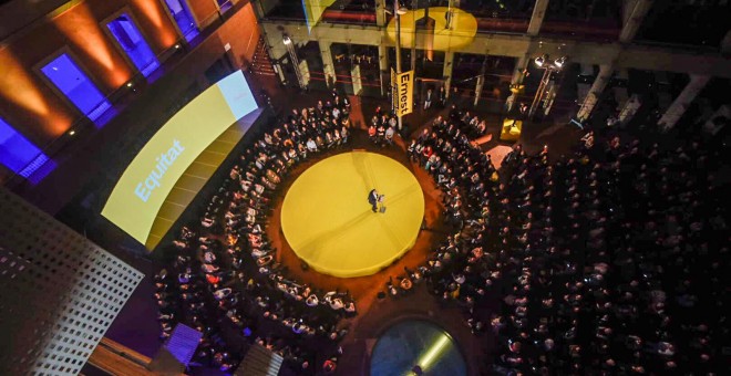 Escenari de l'acte de presentació de la candidatura d'Ernest Maragall per ERC a les eleccions municipals de Barcelona. ERC