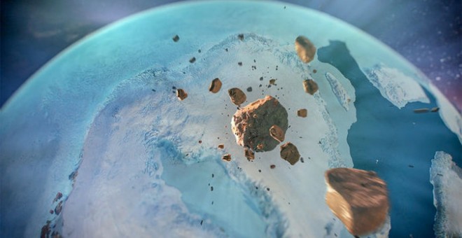 Un asteroide de 1,5 kilómetros, entero o en pedazos, se estrelló contra una capa de hielo al noroeste de Groenlandia - Agencia Sinc / NASA