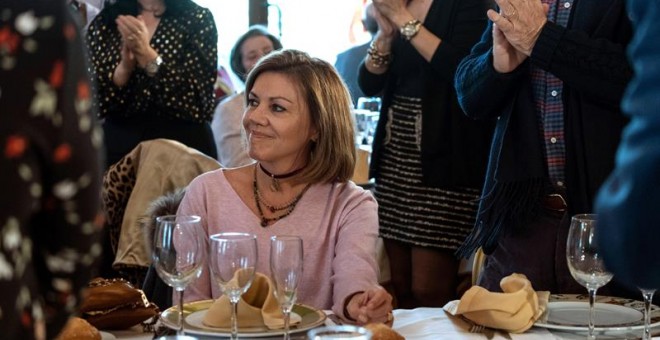 La ex secretaria general del PP María Dolores de Cospedal, durante la tradicional comida de Navidad del PP de Toledo | EFE