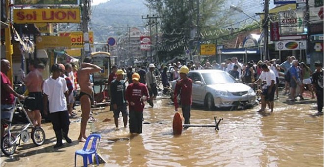 Tsunami de 2004 en Sumatra, Indonesia.