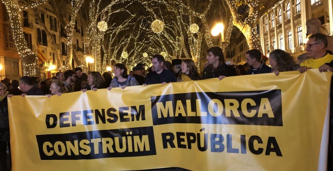Capçalera de la manifestació sobiranista en la Diada de Mallorca / Europa Press