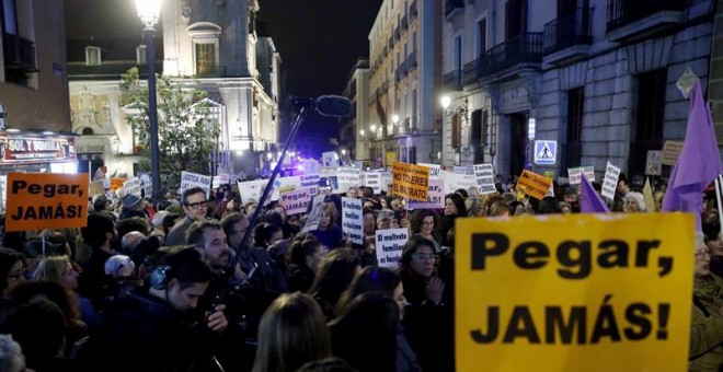 Concentración en Madrid contra la violencia de género.
