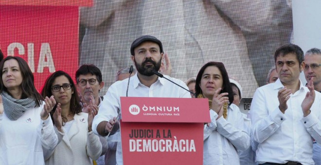 La presentació de 'Judici a la Democràcia' d'Òmnium Cultural al castell de Montjuïc. ÒMNIUM