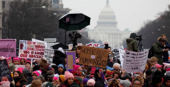 Otro aspecto de la Marcha de las mujeres en Nueva York . (JOSHUA ROBERTS | REUTERS)