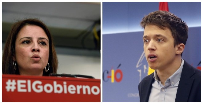 La vicesecretaria general del PSOE, Adriana Lastra, e Íñigo Errejón. / EFE