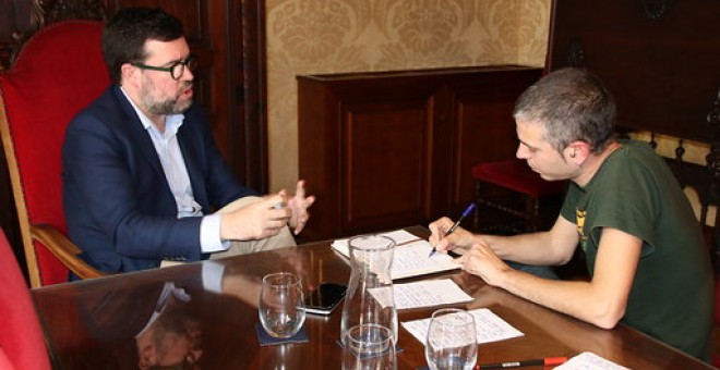 Antoni Noguera durant l'entrevista amb 'Públic'. PÚBLIC