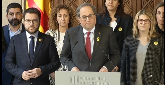 La declaració institucional de la Generalitat en suport dels presos.