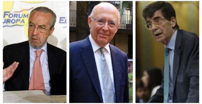 Pedro Arriola, Joan Rigol y José Enrique Serrano, negociadores del Gobierno del PP, el Govern y el PSOE respectivamente antes del 9-N.