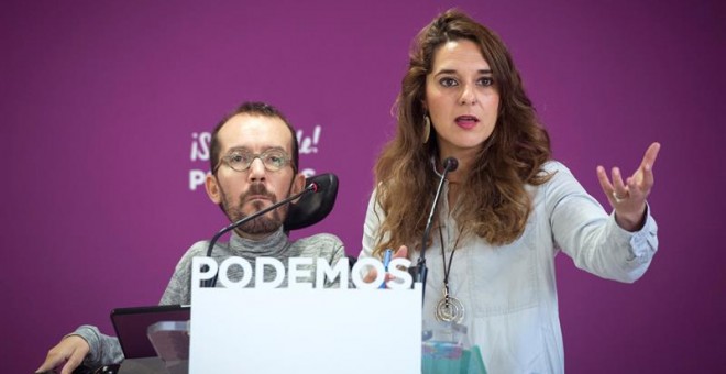 Pablo Echenique y Noelia Vera en la ejecutiva de Podemos / EFE