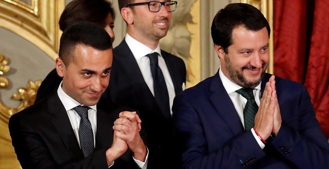 Luigi di Maio (Movimiento 5 Estrellas) y Matteo Salvini (Liga). / REUTERS