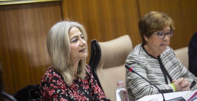 La consejera de Cultura Patricia del Pozo, junto a la diputada de Vox, Ana Gil. Europa Press