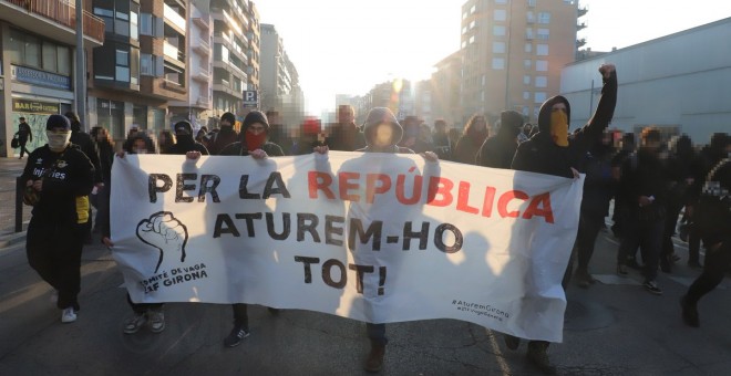 Mobilització a Girona durant el 21-F. @_emape