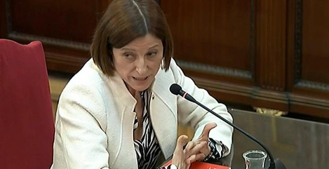 Imagen de la señal institucional del Tribunal Supremo de la expresidenta del Parlament Carme Forcadell. - EFE