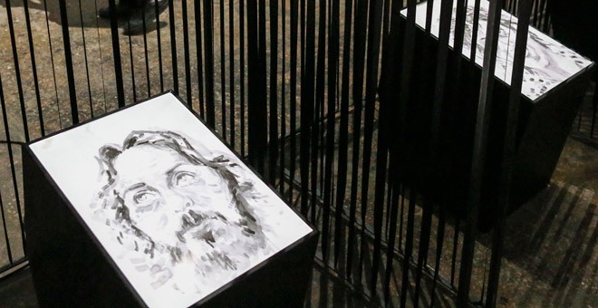 Retratos de detenidos dibujados por una artista siria que estuvo en prisión. / AMNISTÍA INTERNACIONAL