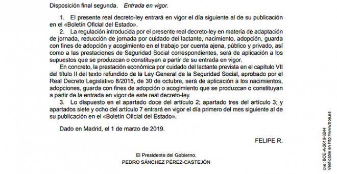 Disposición final segunda del decreto. BOE