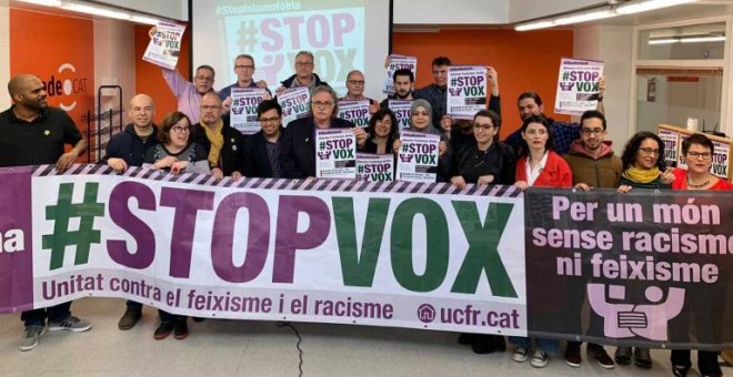 Unitat contra el Feixisme i el Racisme, organizadora de la marcha contra Vox en Barcelona.