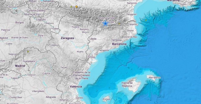 03/04/2019 - Terremoto de 4,3 en Lleida. / Instituto Geográfico Nacional (IGN)