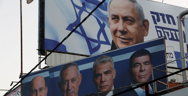 Campaña electoral. El primer ministro israelí, Benjamin Netanyahu, y Benny Gantz, líder del partido Azul y Blanco./Reuters