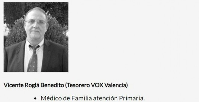 Vicente Manuel Roglá, número tres de la candidatura de Vox a Les Corts Valencianes y médico de familia.