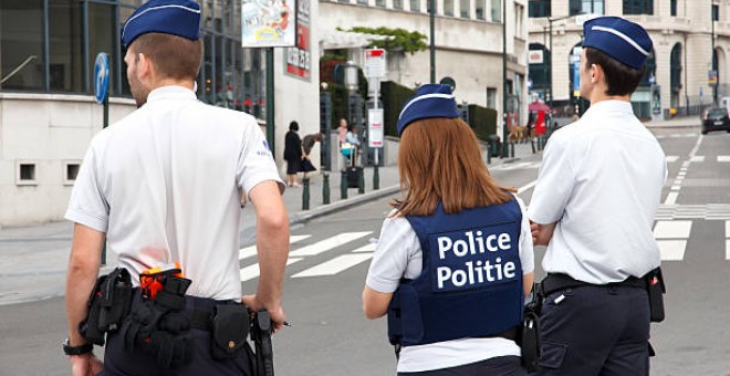 Agentes de la Policía belga. iStock