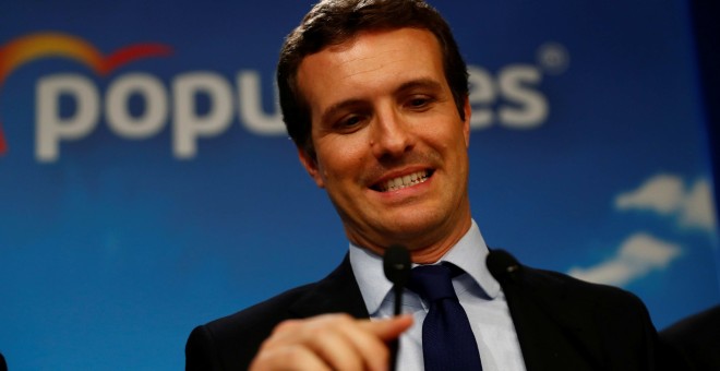 Casado habla tras el resultado electoral. Reuters/Juan Medina