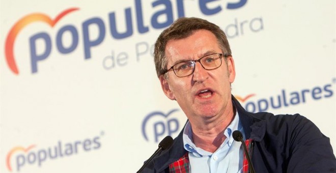 El presidente de la Xunta y del Partido Popular gallego, Alberto Núñez Feijóo, en un mitín. /EFE