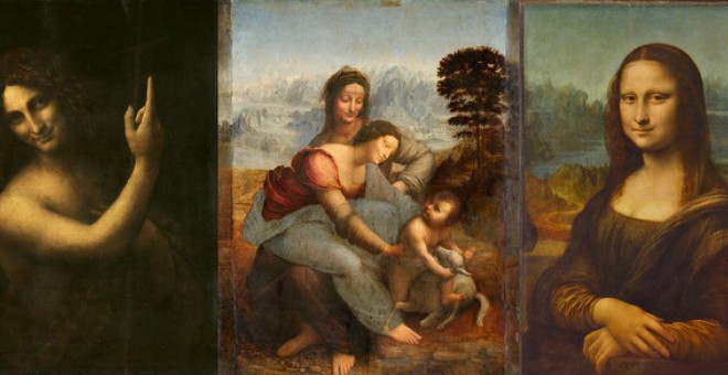 Leonardo da Vinci viajó a Francia, donde residió los últimos tres años de su vida, con estas tres obras maestras: San Juan Bautista, Santa Ana con la Virgen y el Niño y La Gioconda