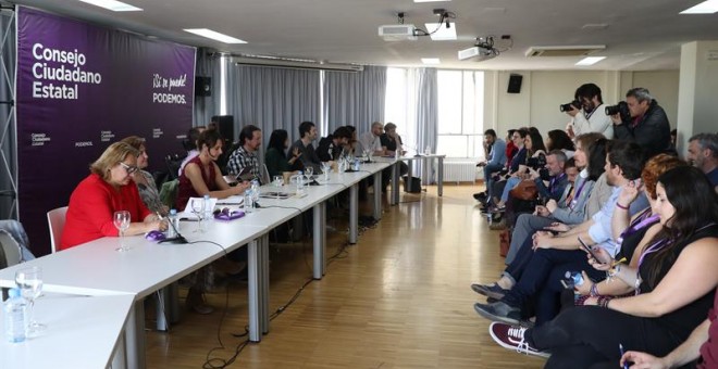 El Consejo Ciudadano Estatal de Podemos reunido para analizar la situación política tras el 28-A / EFE/J.J Guillen