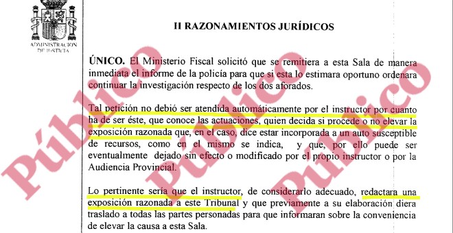 Razonamientos Jurídicos del TSJ de Baleares para devolver, con reprimenda, el oficio del juez Florit contra su antecesor Penalva y el fiscal Subirán.