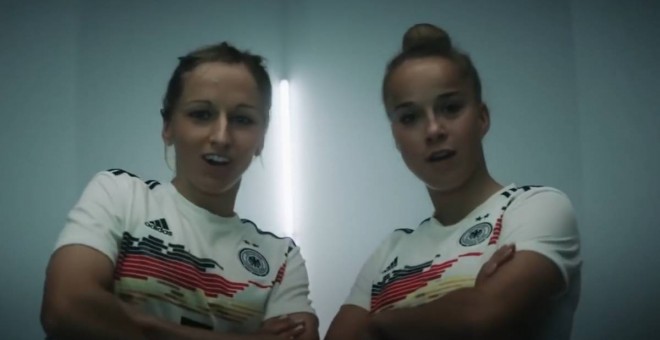 Frame del vídeo de la selección alemana femenina de fútbol.