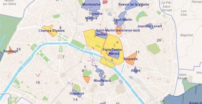 Zonas de París que cierran sus calles al tráfico durante los sábados o los domingos