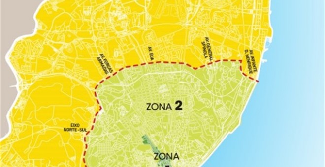 En Lisboa, las zonas más restrictivas se ubican en torno a la zona histórica de la ciudad, al sur.
