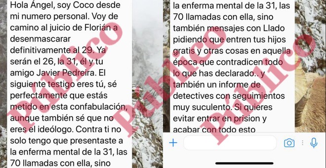 Mensaje de whatsapp enviado por el abogado 'Coco' Campaner al empresario Miguel Ángel Ávila.