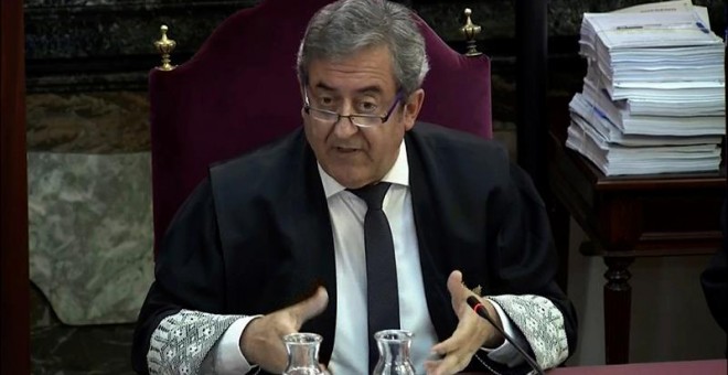 Imagen tomada de la señal institucional del Tribunal Supremo, del fiscal Javier Zaragoza. EFE