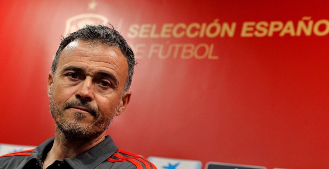 Luis Enrique, en rueda de prensa con la selección española. | EFE