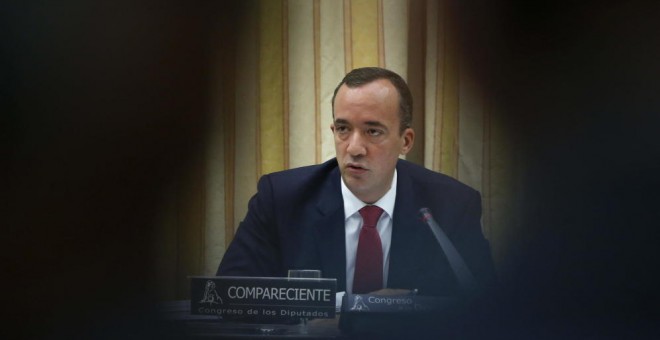 Francisco Martínez, secretario de Estado de Interior con el ministro Jorge Fernández Díaz, en una comparecencia en el Congreso de los Diputados. EFE