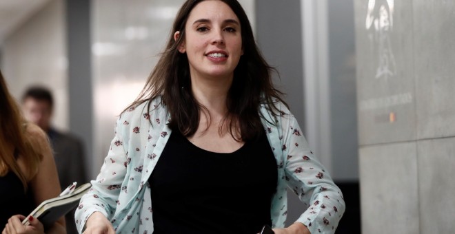 La portavoz del grupo confederal de Unidas Podemos, Irene Montero, en el Congreso de los Diputados. EFE/Mariscal