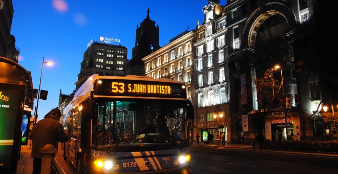 Autobús de la línea 53, en servicio nocturno | Ayuntamiento de Madrid.