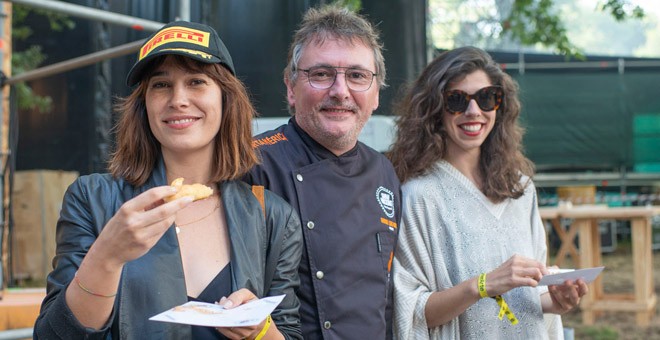 Celia Freijeiro, Andoni Luis Aduriz y De la Puríssima, en el Show Rocking de PortAmérica. / SOFÍA MORO (GUÍA REPSOL)