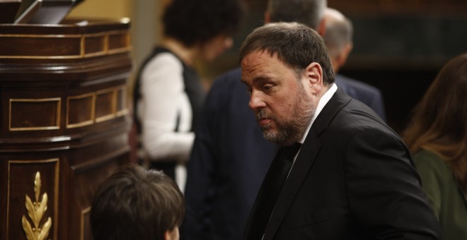 Oriol Junqueras durante la constitución de la XIII legislatura del Congreso de los Diputados. / Europa Press