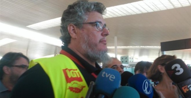 El portaveu d'UGT Iberia Barcelona, Omar Minguillón. Europa Press