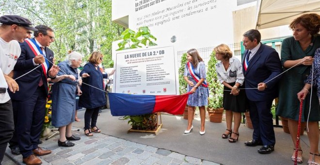Imagen del homenaje a La Nueve en París. EFE